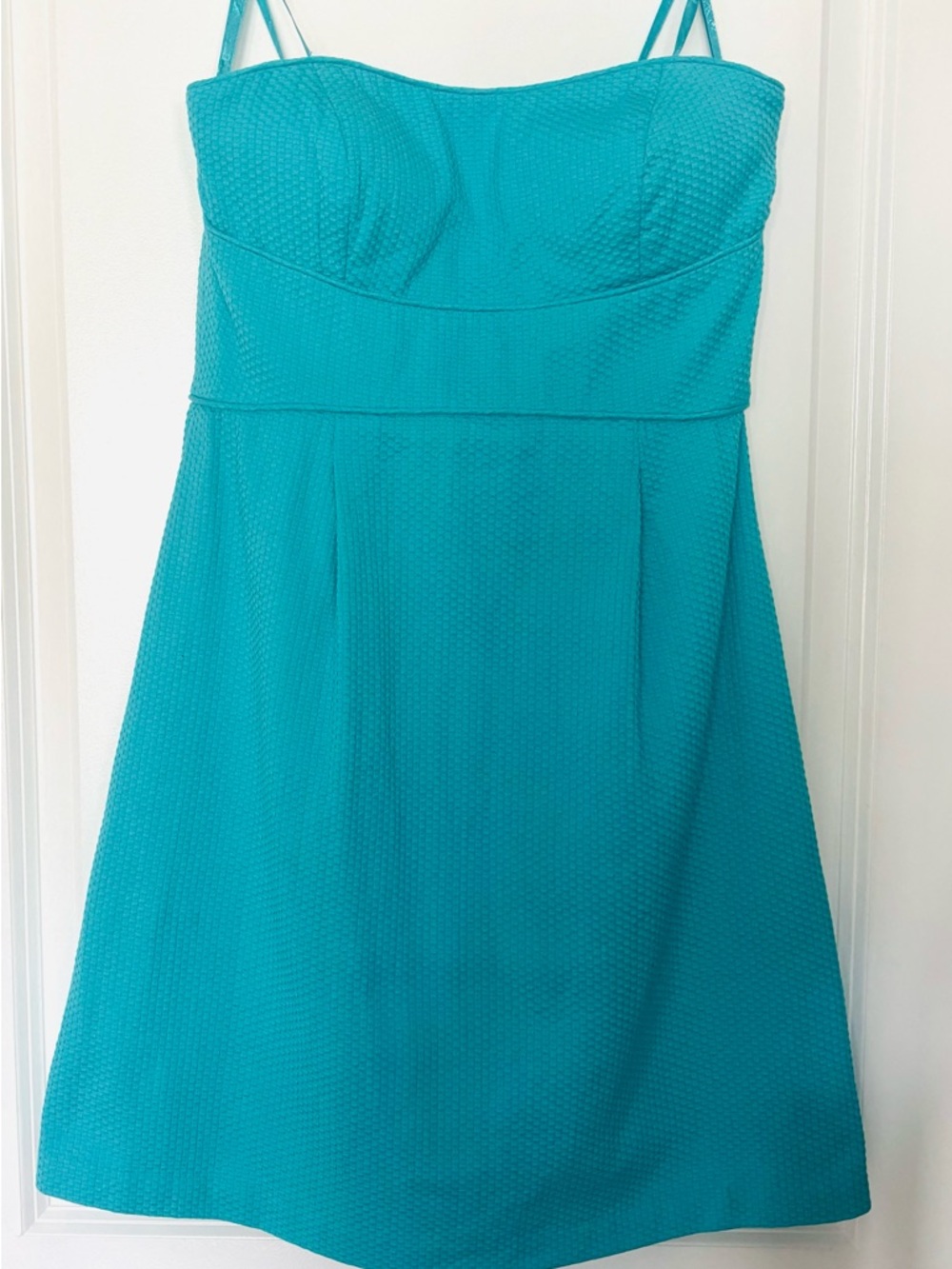 Max & Cleo Teal Strapless A-Line Dress